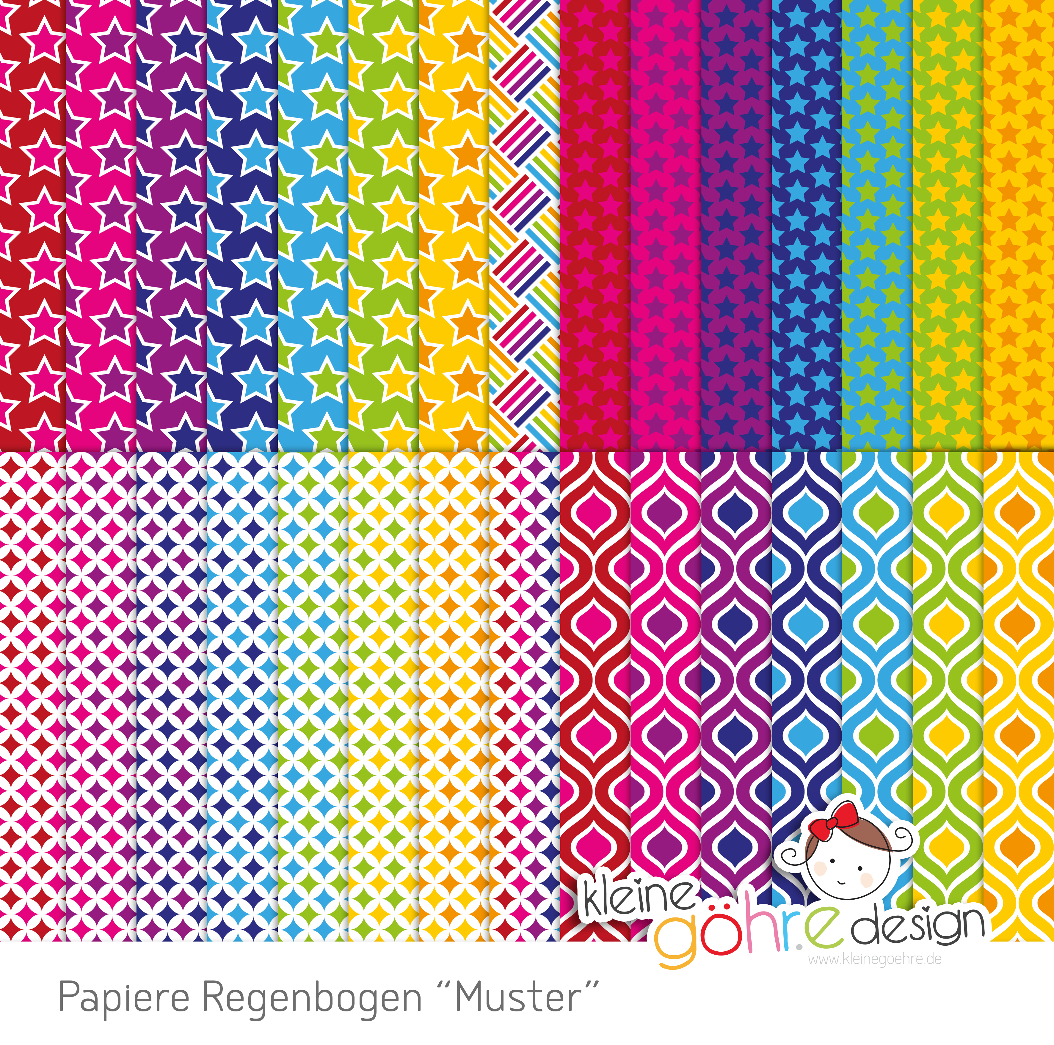 digitales Papier "Regenbogen" - kleine göhr.e design