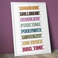 3D-Druck Datei - Klötzchentexte Urlaub Zuhause